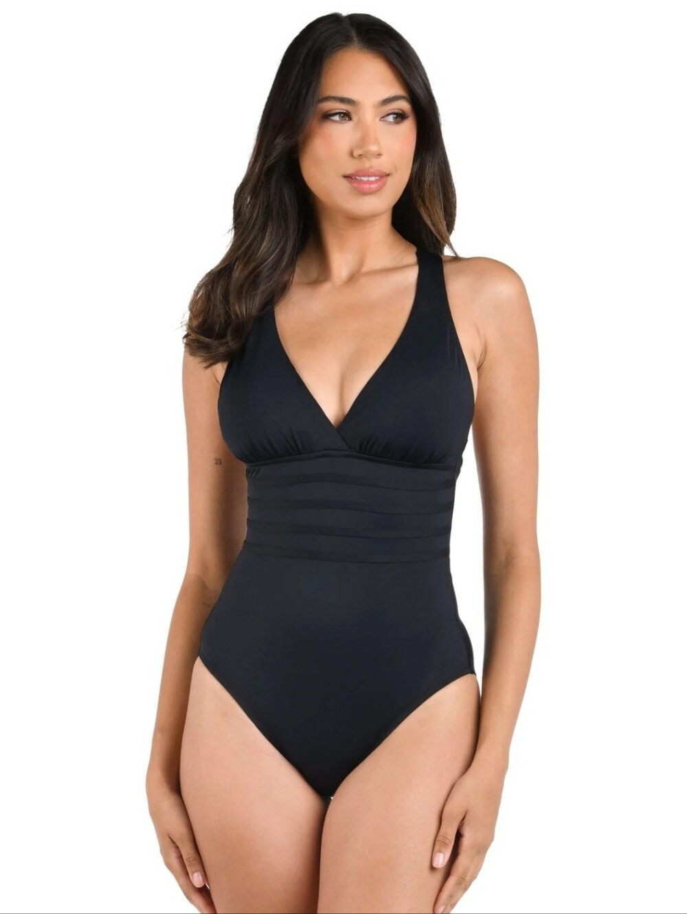 La Blanca Island Goddess Multi-Strap Cross-Back One Piece - Black XXL